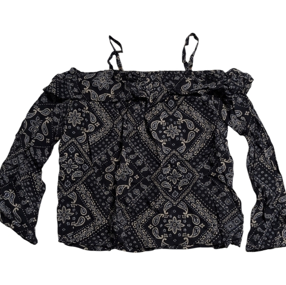 The Children's Place Other - 2/$20 Navy Paisley Cold Shoulder Blouse
